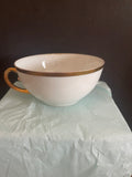 [pics as set] + Vintage Imperial PSL Empire I White TEA CUP & SAUCER Trimmed in Gold #27 Porcelain