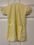 € Vintage Yellow Flannel Infant Baby Dressing Gown Robe W/ Ribbon Tie Closure Kitten Embroidery