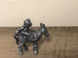 <€€ Vintage 6pc JASCO Pewter Set Donkey Clown Dog Cat Wizard Mouse Miniatures
