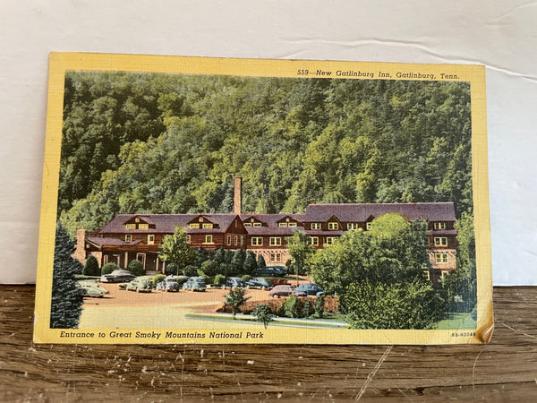 + Vintage Used POSTCARD Great Smokey Mountains National Park Gatlinburg Inn 1948 Tennessee