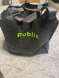 +* Grocery Tote Bag Publix Black 12” Wide  x 12.5” Tall x 8” Deep