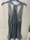+* Womens/Juniors Large Gray Eyelet Mono Reno Dress Swimsuit Cover Up Side Pockets Tee Back