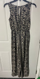 +* Womens/Juniors Mossimo XS Sleeveless Wide Leg Jumpsuit Pants Elastic Waist Black/Cream Geometric Print