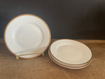 + Vintage Imperial PSL Empire I White Set/4 6” BREAD PLATES Trimmed in Gold #3724-35