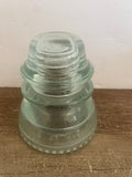 +^ Clear Vintage Green Glass Telephone Pole Insulator HEMINGRAY #42 Made in USA Beaded