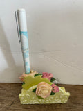+* Vintage 3pc Desk Set Pen & Letter Holder, Ink Pen and Notepad by Lady Jayne LTD Rose Garden 2002