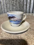 Vintage Small Tea Cup & Saucer Scenic Souvenir
