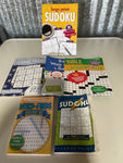 NEW Set/6 Unused Sudoku, Crosswords & Word Finds Puzzle Books 2-Pocket 2-Lrg Print