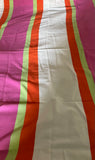 € Vintage MCM Striped Curtain Panel Cotton Orange Pink Green White 40” W x 66” L