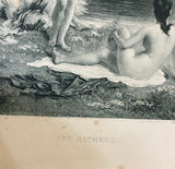 *- Antique Photogravure The Bathers Emile Bayard 1888 Black & White