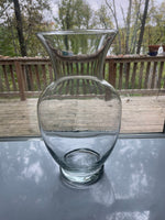 a* Flower VASE Round Edge & Base Medium Clear 11” Decor