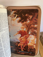 Vintage Leather White KJV Memorial Edition Holy Bible Concordance Zipper closure 1976