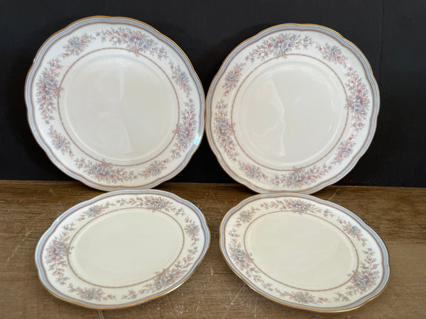 (Add) Vintage Noritake Bridge Hampton 9753 China Set/2 Salad/Dessert Plates & Set/2 Bread Plates