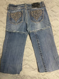 +* Women’s Junior’s Miss Me Jeans 29” Waist Slightly Distressed Embroidered & Beaded Pockets Boot Cut
