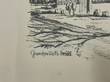 +* Vintage Printed Sketch Grandpa Watts Mill known as Mark of the Potter, Batesville, Georgia