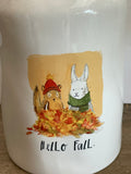 ** HELLO FALL Canister with Suction Lid RAE DUNN Artisan Collection Magenta