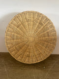 +* Round Basket Tray Woven Wood with Divided Sections