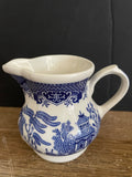 <€€ Vintage Churchill Willow Blue Creamer England Oriental Design