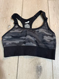 +* Girls Sz Medium Avia Dance Sports Bra Black & Gray Camo Design