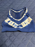 +* Girls Sz 30 Medium Dance Sports Padded Bra Blue & White Tie Dye