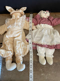 + Stuffed Animals Country BUNNY BEARS Lot/4 Easter Decor