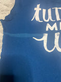 +* Women’s Junior’s Large Blue Graphic T-Shirt Short Sleeves “Turn Me Up” in white Cotton Converse Cut