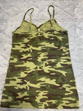 +* Womens Juniors Medium (sz 7-9) Camp Green No Boundaries Cami Tank Top Cotton/Poly