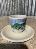 Vintage Small Tea Cup & Saucer Scenic Souvenir