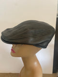 +* Vintage Men’s Dobbs Flat Newsboy Cap S/Medium Black Genuine Leather Driver Made in USA 1990s
