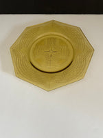 a** Vintage Gold Cut Glass Octagon Serving Cake Plate Platter 7.5” Diam