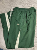 +* Vintage Y2K Mens Large Under Armour Track Pants Green & White Mesh Lined Joggers Warm-Up