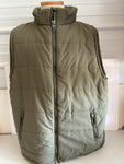 Mens XXL Livergy Army Green Sleeveless Zip Up Quilted Winter Parka Vest