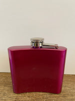 a** Hot Pink Holiday Lights GET LIT Pocket Flask Stainless Steel, 5 oz Christmas