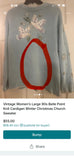 ** Vintage Women’s Large 90s Belle Pointe Knit Cardigan Winter Christmas Church Sweater