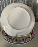 € Set/12 3 each of 4 Designs, Card Suits-Hearts, Diamonds, Spades & Clubs 7.5” Dessert Plates