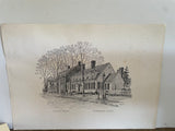 + Vintage Pencil Art by Clark M Goff Williamsburg, VA Raleigh Tavern 1973
