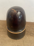 Vintage Dark Brown Ceramic Railroad Telephone Pole Insulator 4” Unique Shape