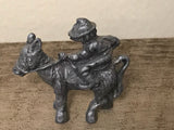 <€€ Vintage 6pc JASCO Pewter Set Donkey Clown Dog Cat Wizard Mouse Miniatures