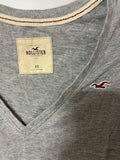 +* Women’s Junior’s XSmall Hollister V-neck Gray Short Sleeves