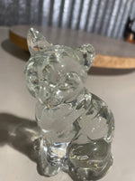 a** Crystal Glass Cat Paper Weight Figurine Damaged Ear