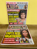 NEW Set/2 NATIONAL EXAMINER Magazine December 2021 Michelle Obama Michael Landon