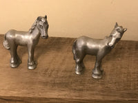 <€€* Hudson Pewter Noah's Ark Collection Pair Male/Female HORSES Retired #2519/2520 1982