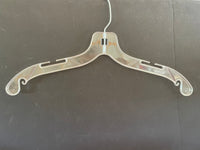 <€€ Heavy Clear Plastic Retail 17” Clothes Hangers Lot/80 Dress Shirt Swivel Hook Standard