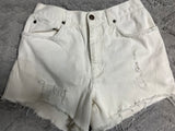 +* Womens/Juniors Sz 4 27” Waist Jones New York Jeans White Shorts Stretch  Distressed