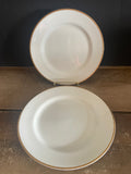 + Vintage Johnson Bros GROSVENER White China Gold Rim Set/3 DINNER PLATES 1920s England