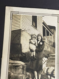 +* Vintage Woman & Child on Stoop B&W Pre-1950s Aunt Momie & Laura