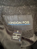 +^ Womens Juniors London Fog Sz Small Black Wool Pea Coat Peacoat Jacket Double Breast
