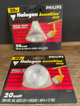 + Set/2 Philips 20w HALOGEN Accentline Flood Lights 3000 hr avg New Sealed 20MR16/FL