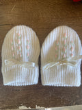+* Baby Newborn Toddler Girls White & Pink Mittens