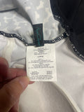 +* Womens Juniors Large By Aqua Green Black & White Swimsuit Neck Tie Ruffled Skirt One Piece